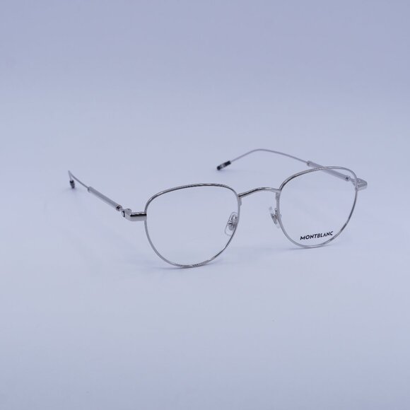 Montblanc MB0111O 001 Eyeglasses Silver 49mm Geometric Frame - Picture 1 of 11
